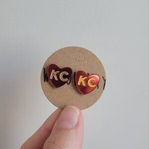 Willow May Metallic Red and Gold KC Stud Earrings